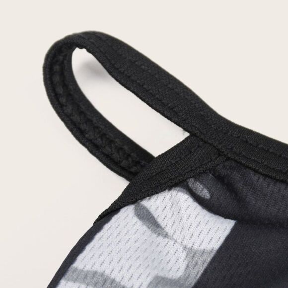 NEW Shein Sun Protection Earhook Neck Gaiter American Flag Grey Black - Picture 3 of 9